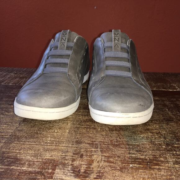 Kizik New York Court Shoe Sneaker Mens 8.5 Wide Slip on Hands Free Grey Leatherd - Picture 3 of 10